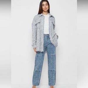 OVERSIZED BOUCLE SHIRT - BLUE (10)